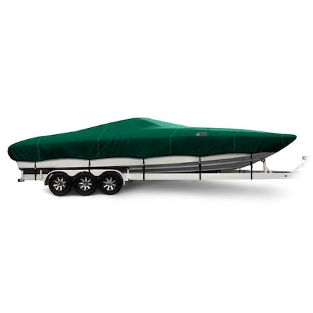 Eevelle Windstorm Boat Cover PERFORMANCE BOAT w/Outboard 37' 6in. L 120in. W Green WSPERF37120B-HTR
